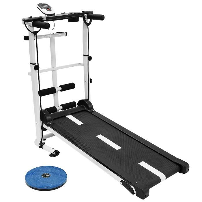 YFUT Tapis de marche de Fitness multifonction Puissance mécanique Noir