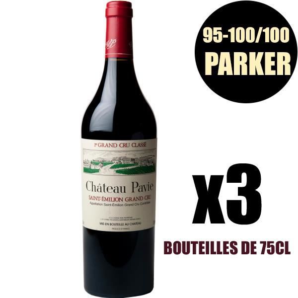 X3 Château Pavie 2015 75 cl AOC Saint-Emilion Grand Cru 1er Grand Cru Classé A Rouge Vin Rouge