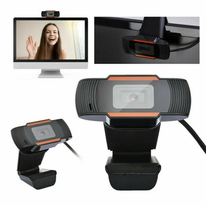 Webcam 720p Full HD en direct avec prise anti-bruit à mise au point réglable et microphone