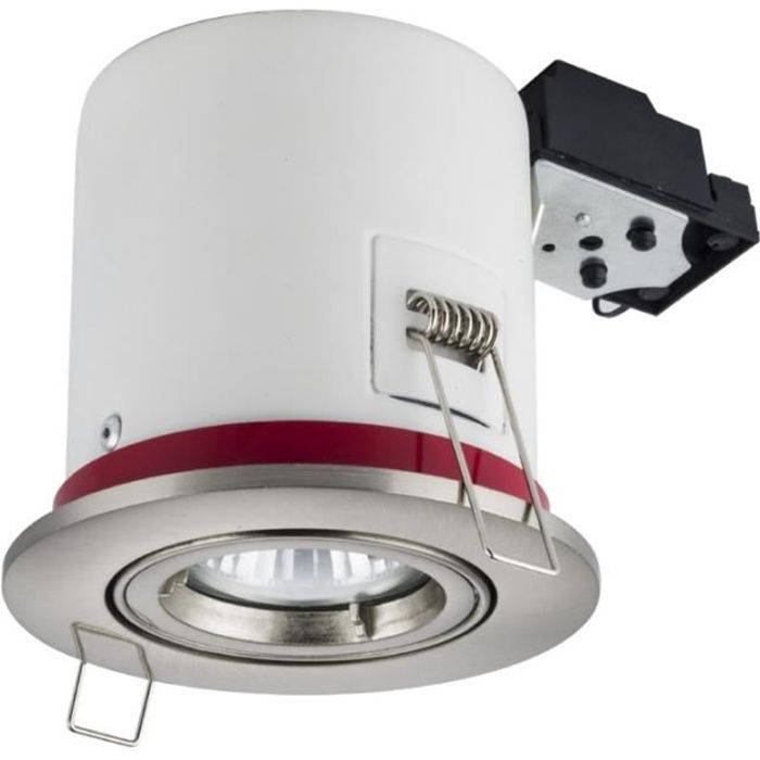 Support de spot BBC Orientable Alu Brossé diametre 100mm avec douille GU10 automatique ref. 802