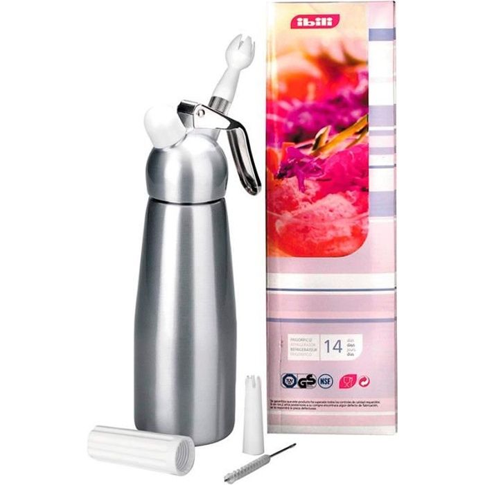 IBILI Siphon à Chantilly Professionnel 1 L en Aluminium pour Mousses et Crèmes