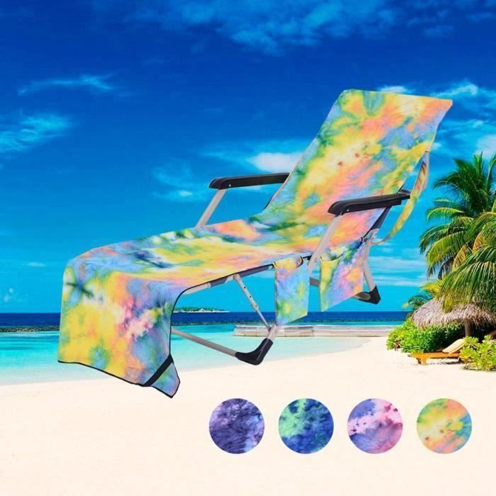 Chaise de plage Serviette de plage Housse de chaise Chaise longue serviette couverture pour piscine Sun Lounger Hôtel vacance
