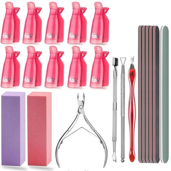 Kit Gel Pour Dissolvant Vernis À Ongles, 10 Capuchon Ongle, Dissolvant Vernis À Ongles Wrap Tool, Lime À Ongles