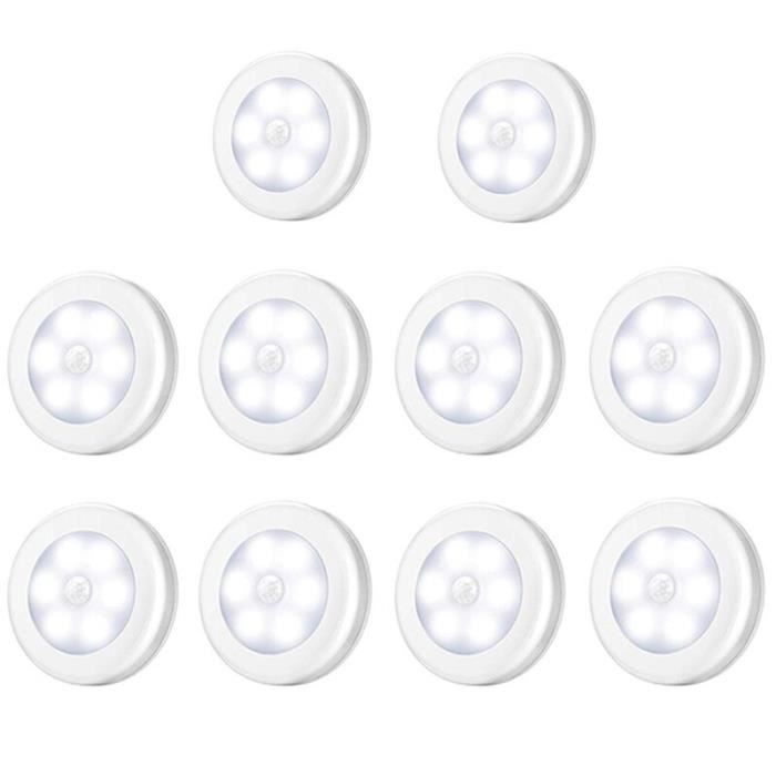 Ampoule à infrarouge, capteur LED, 10 pièces, veilleuse, PIR, allumage et désactivation automatique pour placard, alimen ES2619