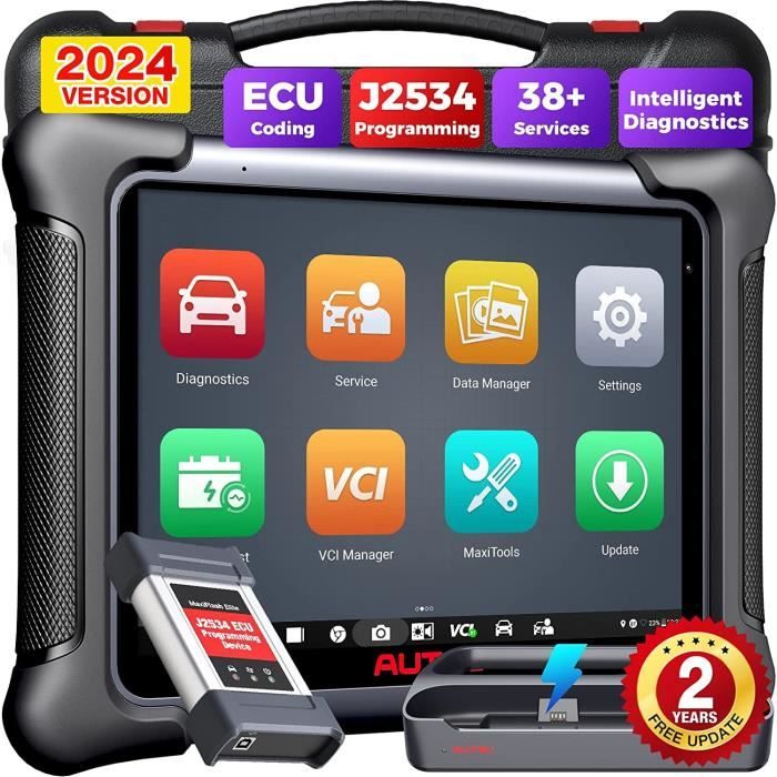 Autel MaxiSys Elite II, 2022 Mise à jour de Elite/MS908S PRO, J2534 ECU Programmation et codage, MV105, AutoAuth pour FCA SGW
