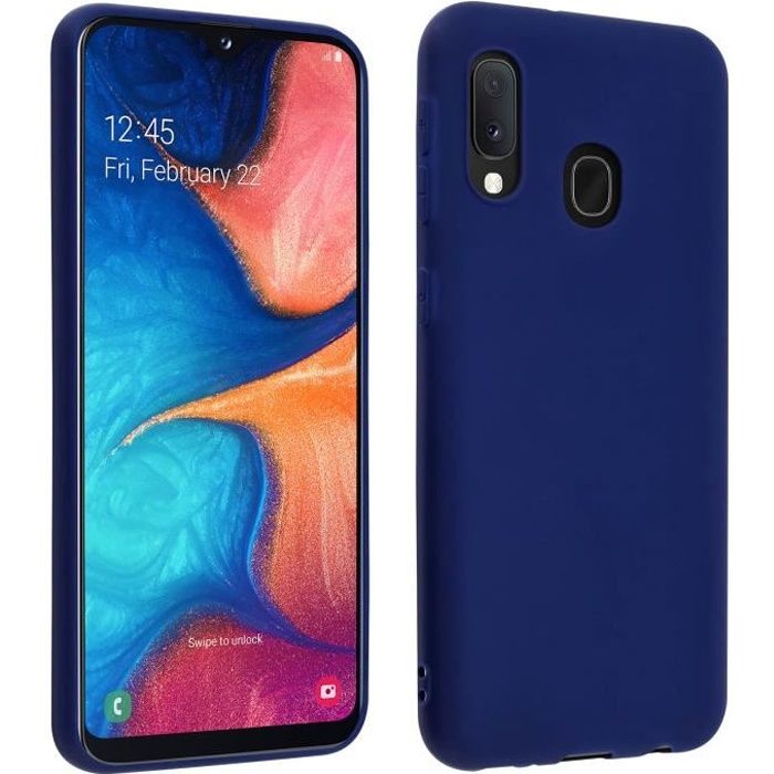 Coque Samsung Galaxy A20e Protection Silicone Gel Souple Soft Touch Bleu nuit
