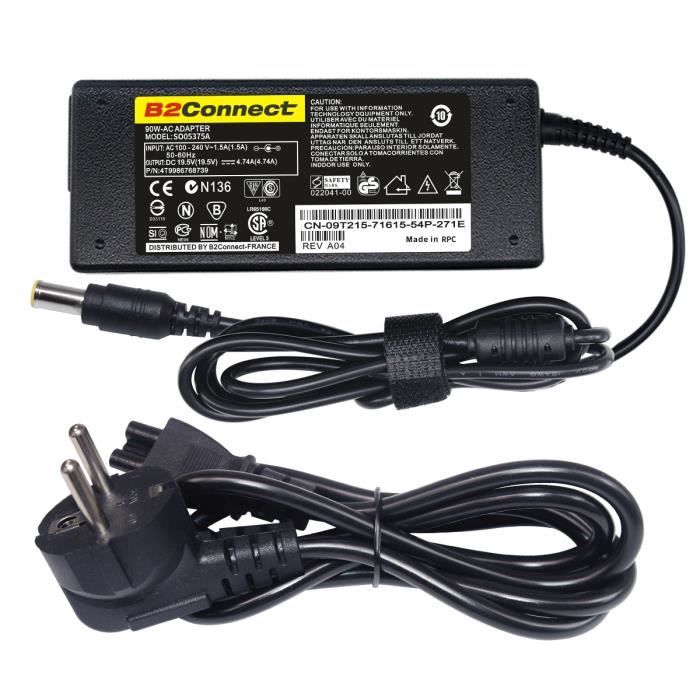 CHARGEUR adaptateur secteur pour Sony VAIO VGN-SZ780DN VGN-SZ780E VGN-SZ780EB VGN-SZ780N