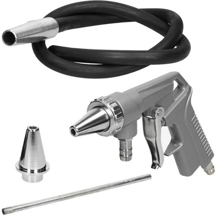 Pistolet de sablage à air comprimé aluminium kit complet sableuse 6,3 bar 90 PSI