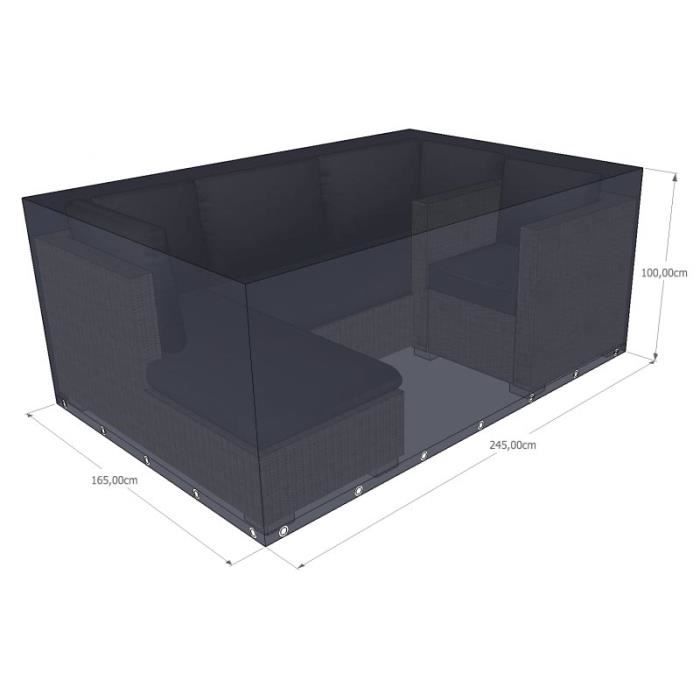 Housse de protection pour Salon de jardin 245x165x100 Anthracite