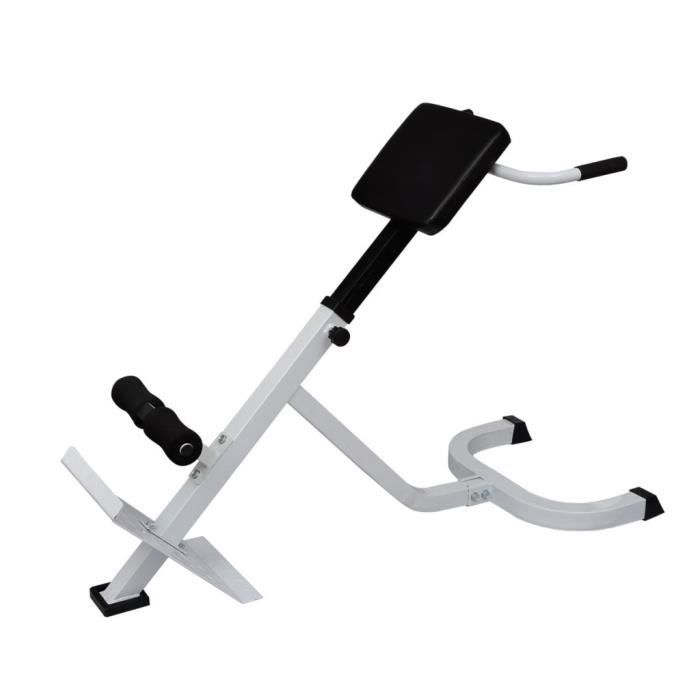 Homgeek Banc de musculation du dos Appareil pour le dos hyper extension Blanc et noir