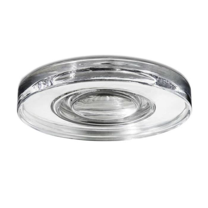 Leds C4 - Spot encastrable à basse tension rond Eis 12V IP54 - Chrome 1,5 cm Gris