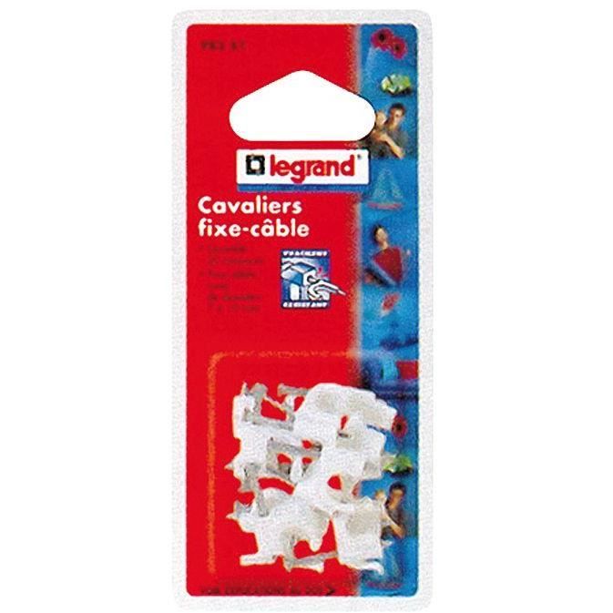 Cavalier fixe-câble x20 - D: 7 mm - blanc