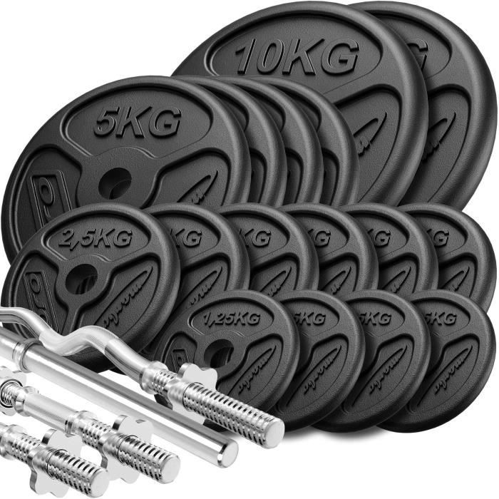 Marbo Sport Set d'haltères renforcés et de poids minces ø30mm 83 kg