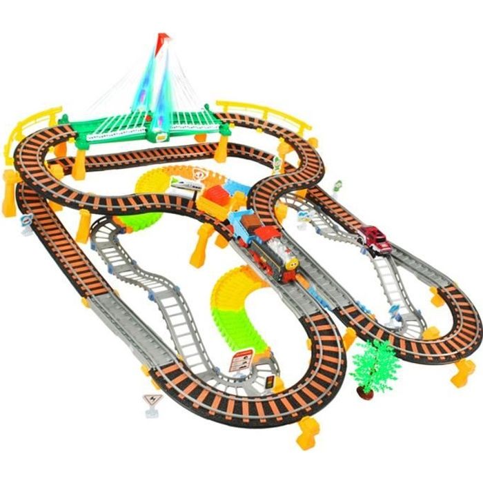 MonMobilierDesign Circuit petit train et voiture à partir de 6 ans