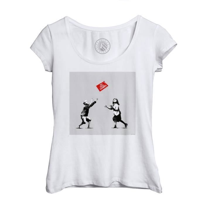 T-shirt Femme Col Echancré Banksy No Ball Games Enfant