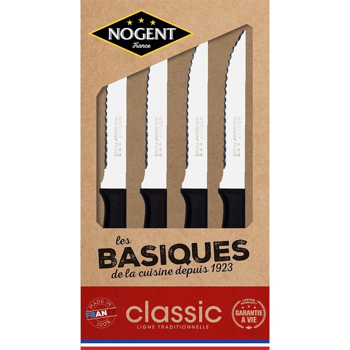 Coffret kraft 4 couteaux à steak Nogent*** - Polypropylène noir