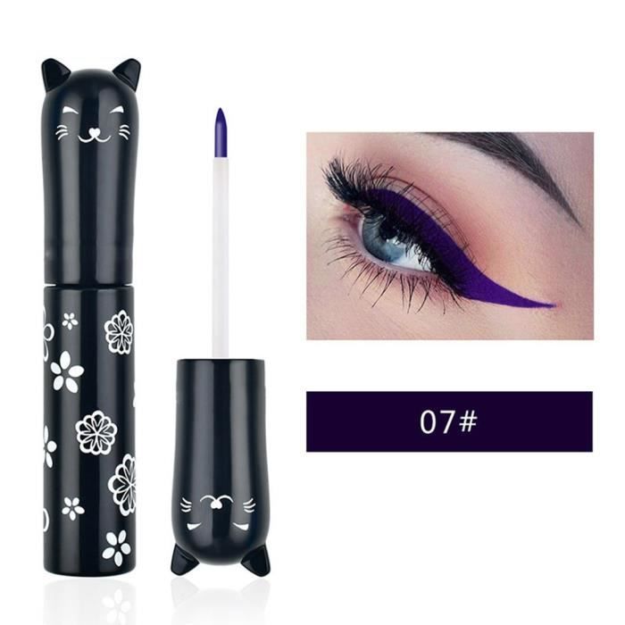 Eyeliner 07# violet de couleur mate pour chat, couleur vive, imperméable et anti-transpiration