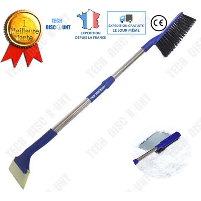 TD® Brosse à neige et gratte-givre voiture extensible télescopique grattoir à glace poignée balai durable souple hiver lavage froid