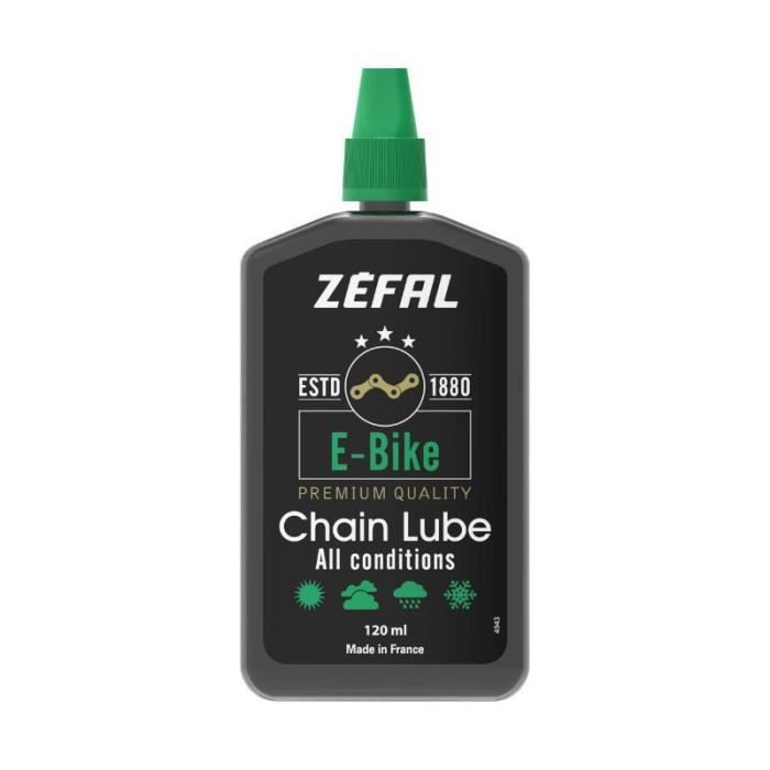 Lubrifiant vélo chaine et dérailleur pour toutes les conditions Zefal ebike chain lube - vert/noir - 120 ml