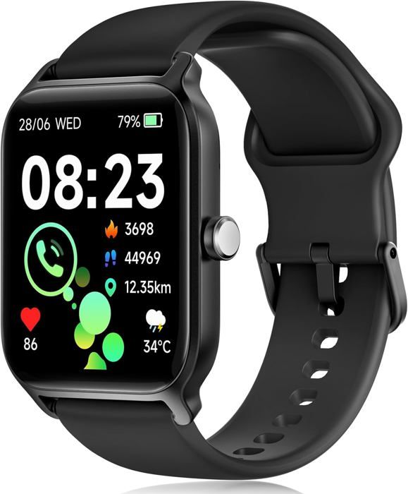 Montre Intelligente Universelle 1.44" Noir - Smart Bracelet Pour Android - Silicone