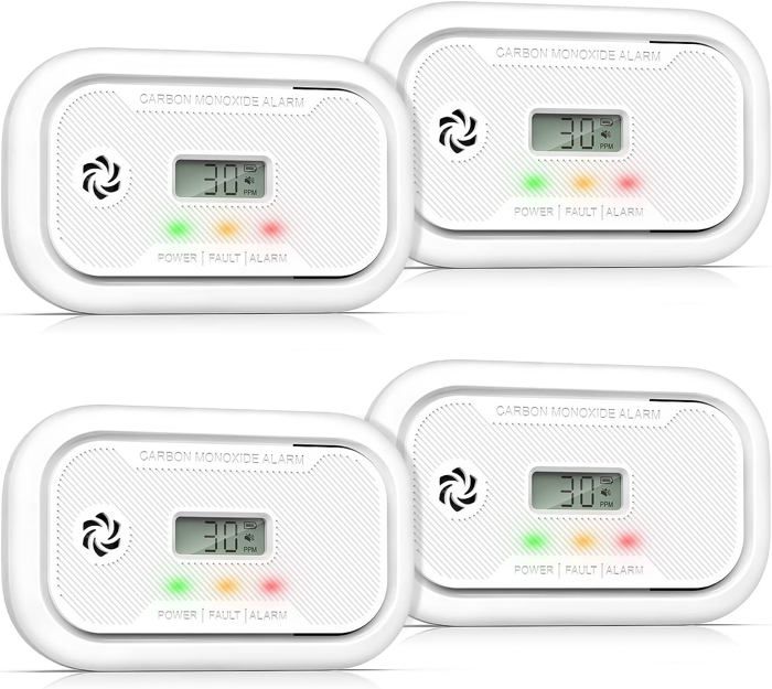 Aicevoos Détecteur Monoxyde De Carbone Portable, Détecteur CO Avec Alarme Sonore Et Visuelle, 0-2000PPM, Alarme CO, Écran LCD Rétroéclairé, Pour Maison, Voiture, Camping