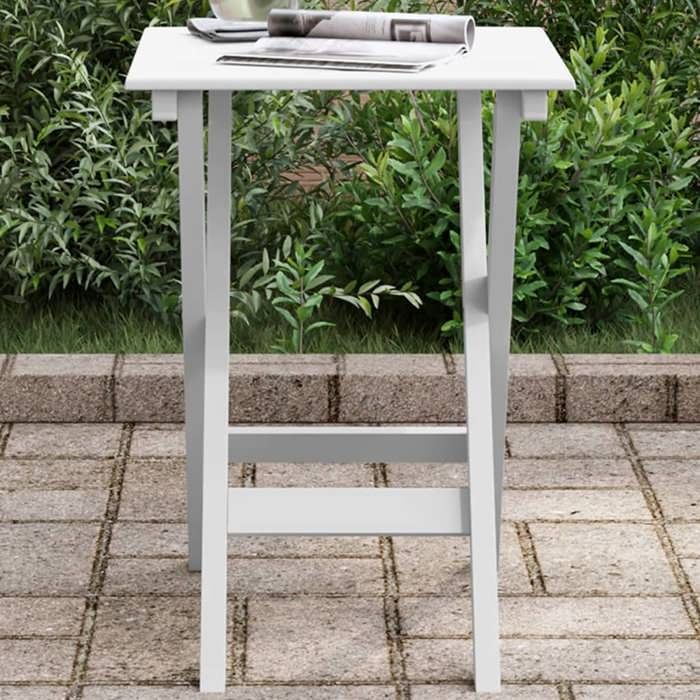 vidaXL Table d’appoint pliable blanc bois de peuplier massif 4008873