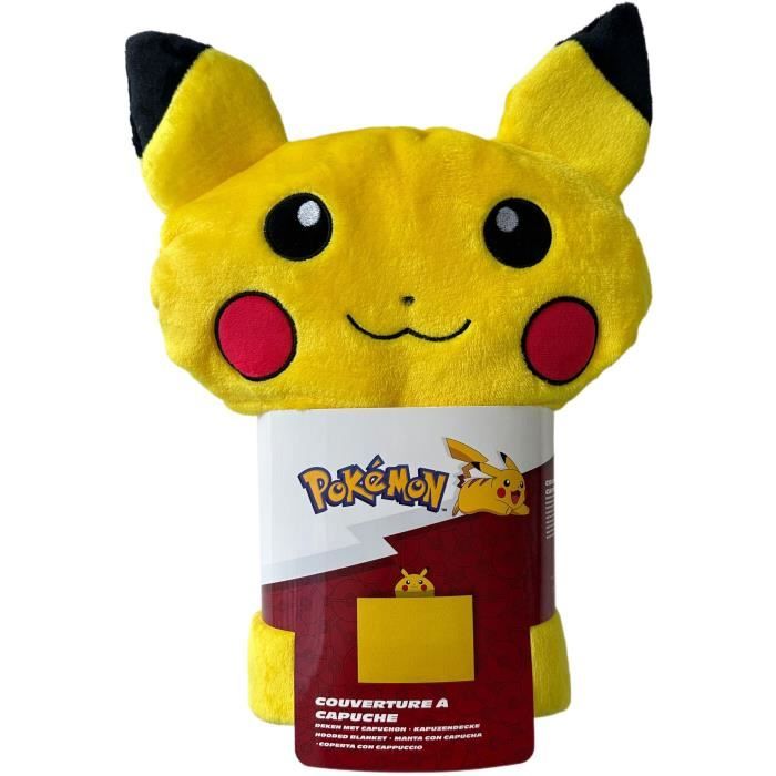 Plaid à capuche 3D POKEMON Pikachu 120 x 150 cm Ultra doux Design coloré