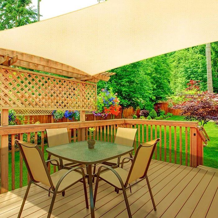 Voile dombrage Voile dombrage Jardin Voile dombrage Terrasse Toile Solaire Voile 90% Résistant Aux UV Respirant (2X3M)