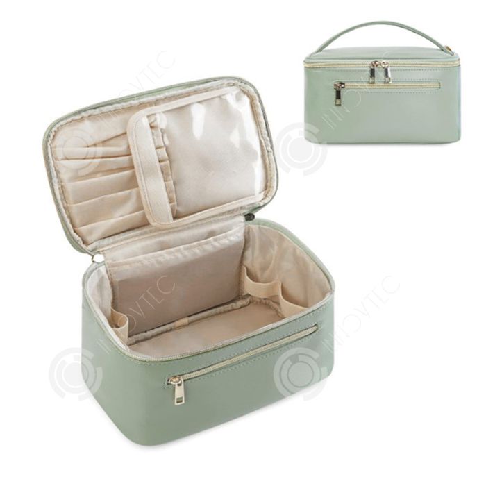 Lot De 3 Trousse De Toilette Voyage Coton Floral | Grand Capacité | Sac Maquillage Matelassé Pour Femme