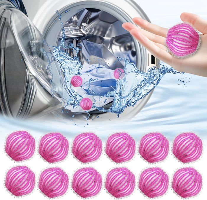 Lot De 5 Boules Anti-poils Pour Machine à Laver - Réutilisables - Capture Les Poils De Chat Et Chien - Protège Les Vêtements