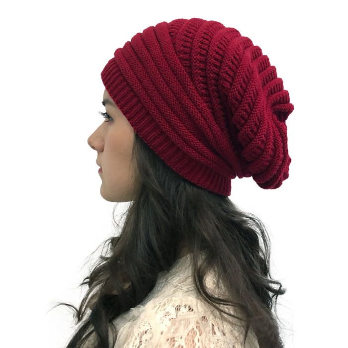 Meilleurs prix pour Chapeau bonnet pour femme en tricot surdimensionné Chapeau dhiver chaud pour femme épais pour temps froid