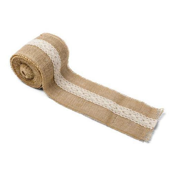Ruban de Table Jute et Dentelle 10cm x 5m