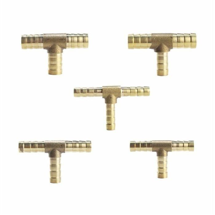 5 Raccords En Laiton Massif Pour Carburant Et Fluides – Té Précis CNC, Diamètres Variés