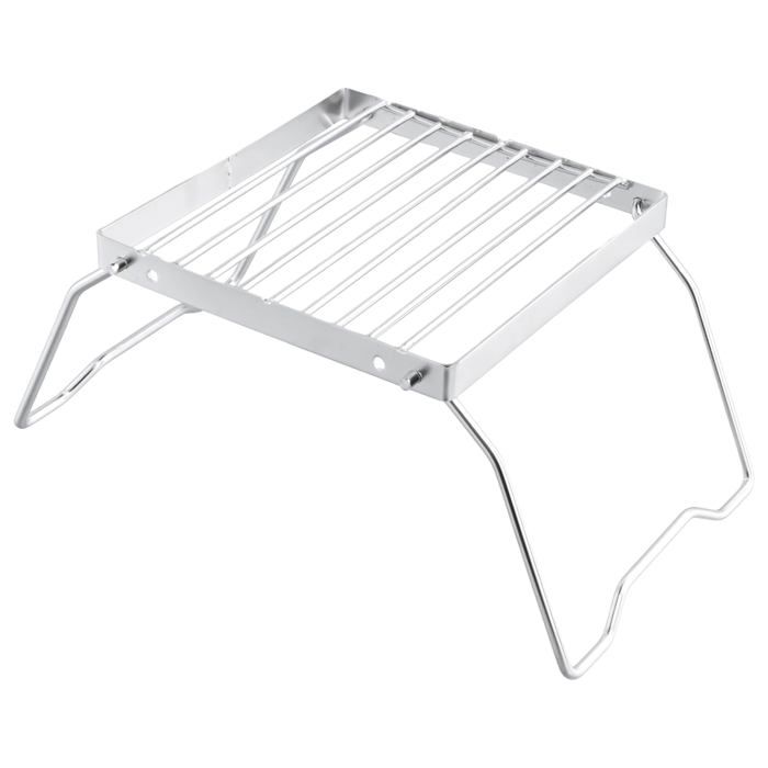 Grille Pliante Support de Camping Portable Pliable en Acier Inoxydable Support de Feu de Camp Ultraléger Barbecue Grill