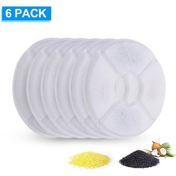 Filtre de fontaine deau - YOUTHINK - 6PCS - Charbon actif - Résine - Coton de qualité