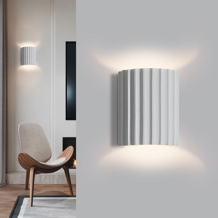 SNOGOLD Applique Murale Up-Down Moderne Blanc Half-Cylindre G9 Luminaire Lumière Blanc Applique Intérieur pour Couloir Escalier