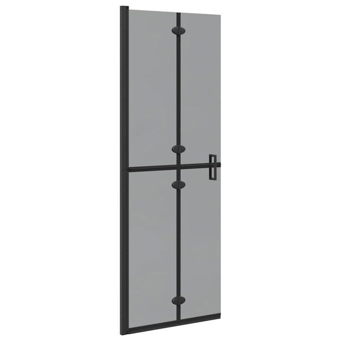 Paroi de douche à litalienne - vidaXL - Noir - 70x6.5x190 cm - Verre trempé - Aluminium - Design pliable - Moderne