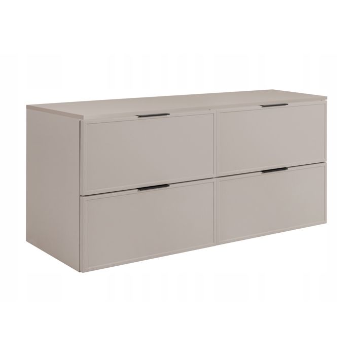 Meuble sous Lavabo 120 cm SIMPLE - Design moderne - avec plan de travail - Cachemire - 120x46x607 cm