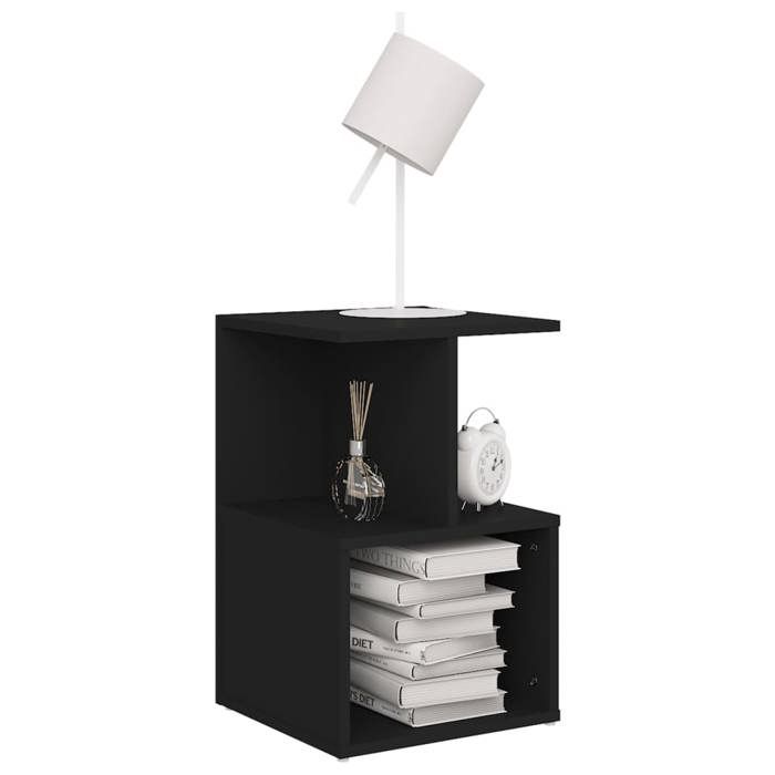 Table de lit - Noir - Armoire de chevet - 1 PC - noir 35x35x55 cm bois ingénierie T3464