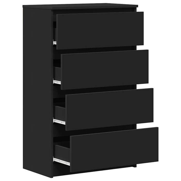 Elégant Placard/Cabinet de salon Noir - Buffet Noir 60x35x98 5cm - bois dingénierie PRO3298982209053