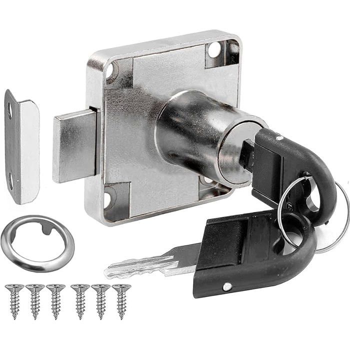 serrure à came avec clé identique verrou de sécurité armoire pour pcard tiroir armoire de rangement Argent