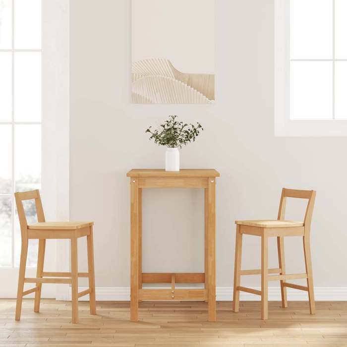 vidaXL Tabourets cuisine - Chaises de bar - (lot de 2 -) en bois massif naturel et caoutchouc @766