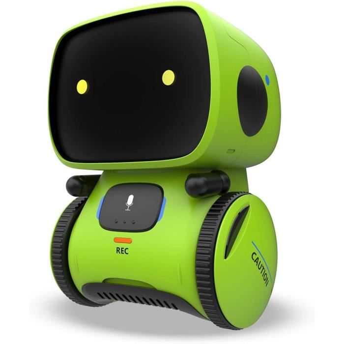 Robot Intelligent Pour Enfants - Contrôle Tactile - Commande Vocale - Jouet  Interactif - Vert