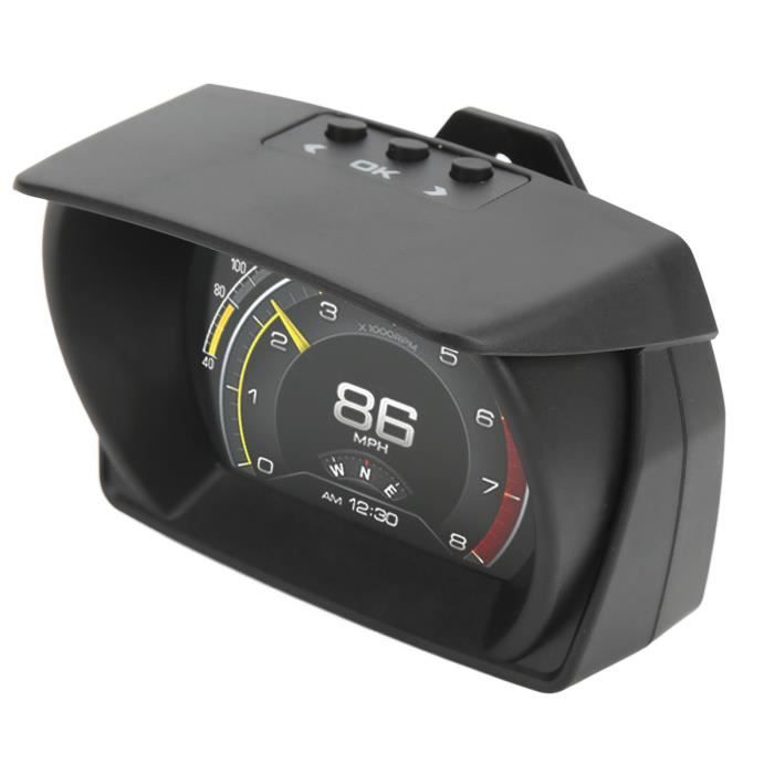 Ashata Affichage HUD OBD2 Smart HUD OBD2 GPS Inclinomètre LCD Affichage  Universel pour Voitures SUV RVs Pickups Off Roads - Cdiscount Auto