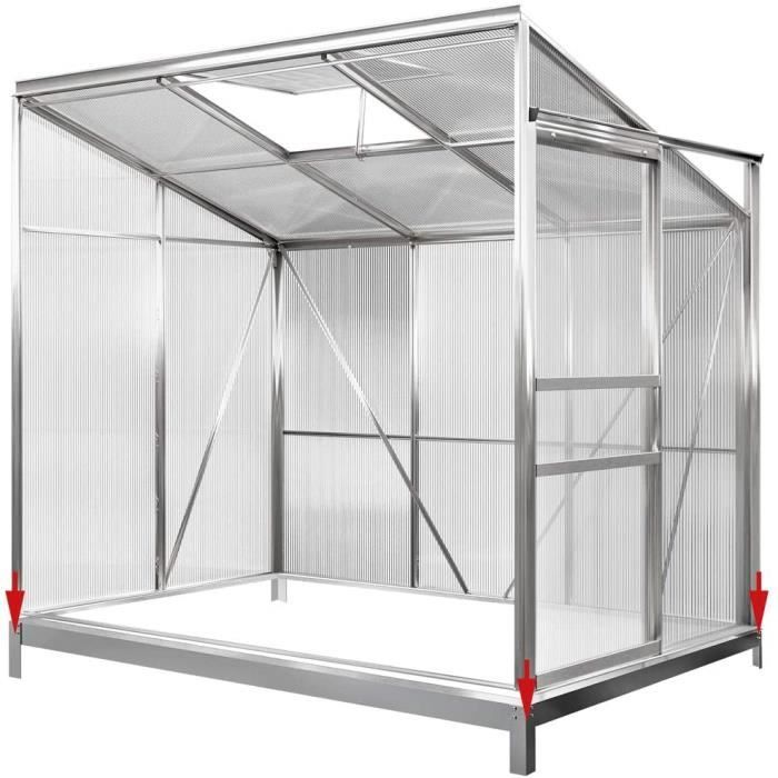Fondation Serre Deuba - Cadre Acier Galvanisé 190x122cm - Pour Serre De Jardin