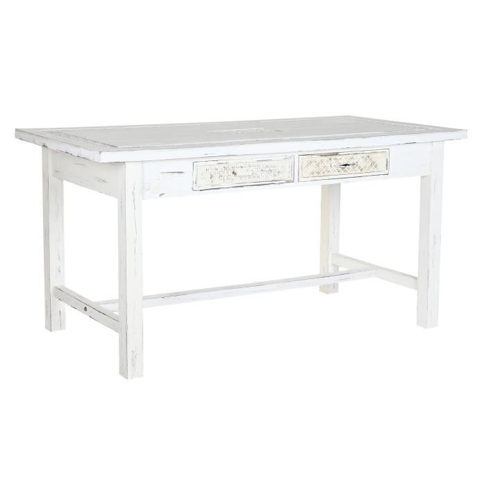 Table à Manger Blanche Moderne 139x80x76 Cm - En Bois Et Métal, Pour 4 Personnes, Capacité 45 Kg - 4