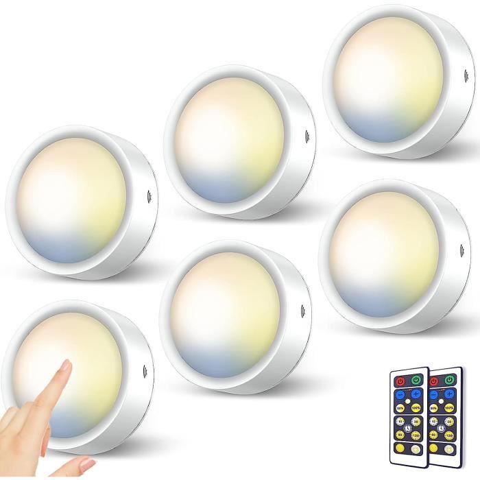 Spot LED à Pile RGB Sans Fil, 4 Pièces Lampe Placard avce Telecommande  Eclairage LED Vitrine Couleur Lumiere Armoire Adhesif Lampe Etagere  Autocollant Veilleuse Cuisine Sous Meuble Escalier Chambre : :  Luminaires