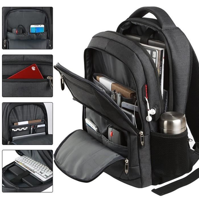 Sac à Dos Homme Extensible 50L-80L - USB, Antivol - Pour Voyage, Ordinateur 15,6", Sport