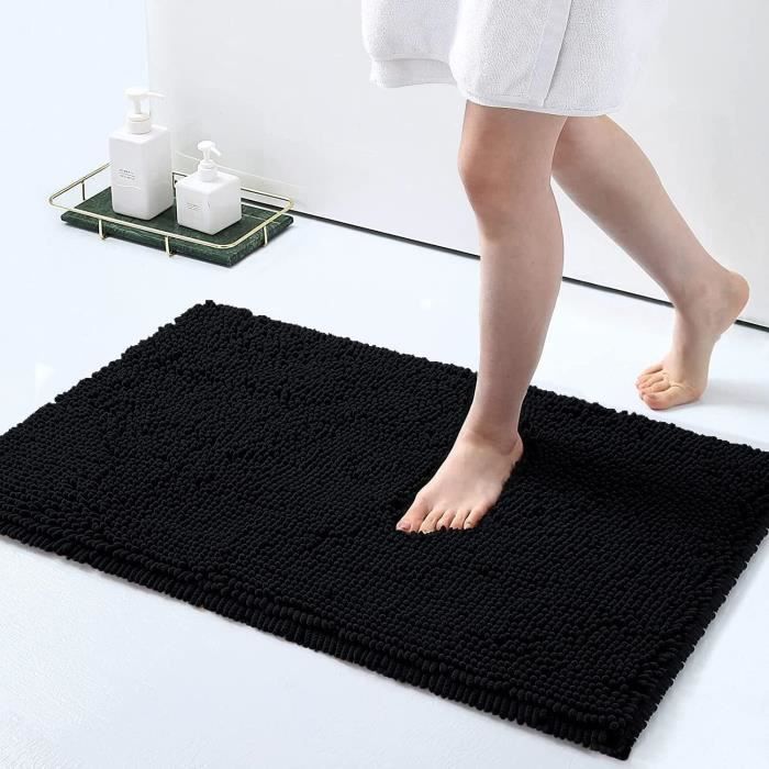 TAPIS DE BAIN CHENILLE Noir : Tapis De Bain