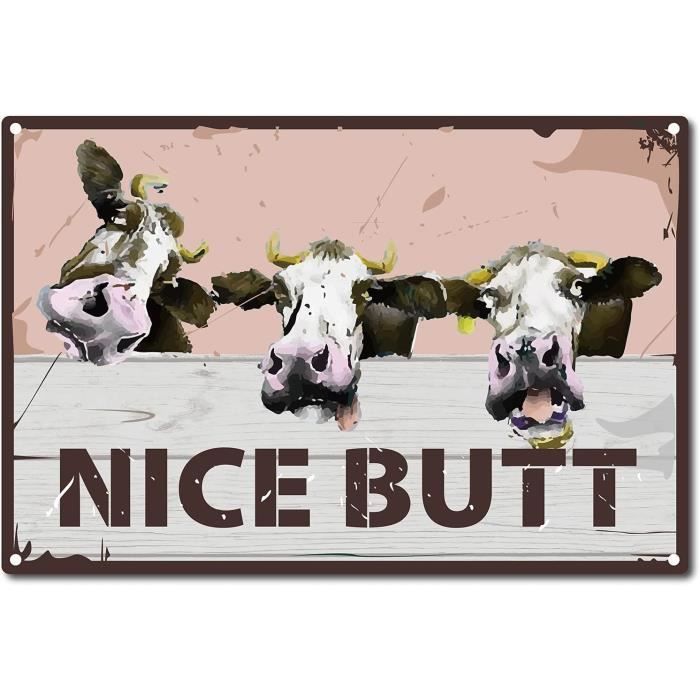 Panneau Décoratif Métal Chat Vintage - Citation Drôle 'I FEEL GOOD' Pour Salle De Bain, Cuisine, Café | 30x20 Cm